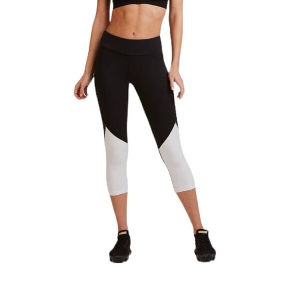 Alala x Revolve Captain gym leggings Size Large black & white mesh panel - Picture 1 of 6